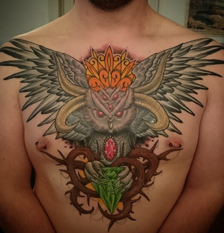 Tattoos - Owl Chest Piece - 99397